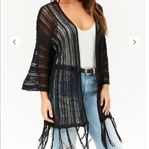 BLACK SEE THROUGH COVER UP FOREVER 21💖